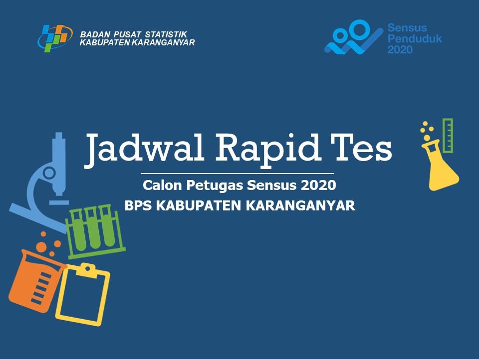 jadwal rapid tes calon petugas sensus penduduk 2020