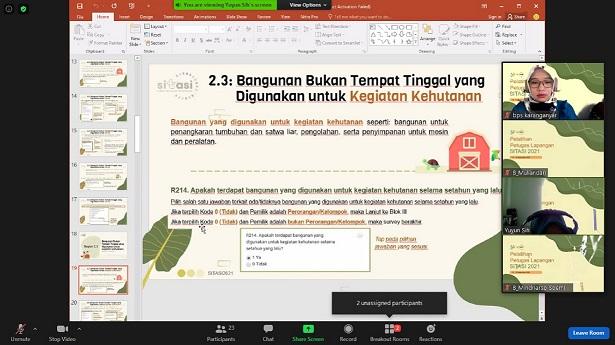 Hari Terakhir Pelatihan Petugas Survei Pertanian Terintegrasi (SITASI)